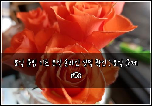 토익 문법 기초 토익 온라인 성적 확인 : 토익 문제 #50
