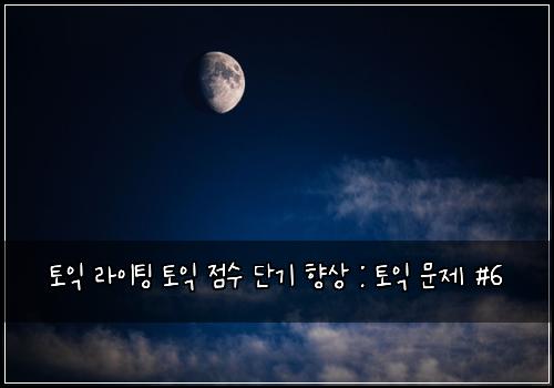 토익 라이팅 토익 점수 단기 향상 : 토익 문제 #6