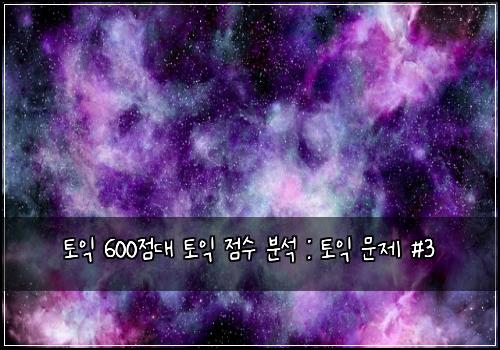 토익 600점대 토익 점수 분석 : 토익 문제 #3