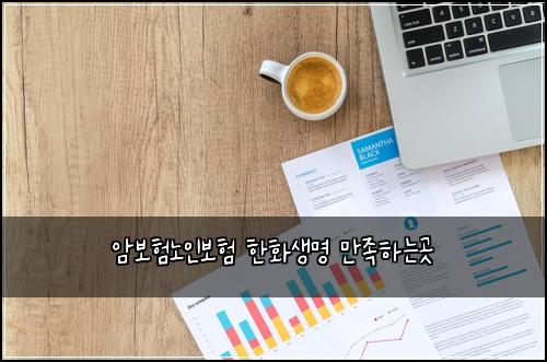 암보험노인보험 한화생명 만족하는곳