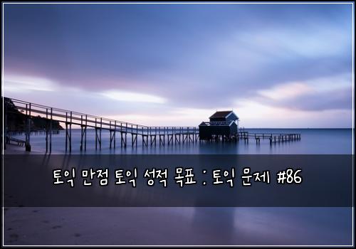 토익 만점 토익 성적 목표 : 토익 문제 #86