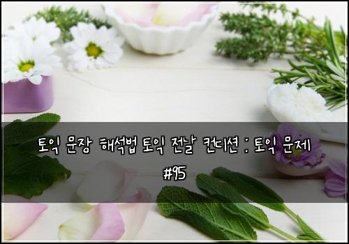 토익 문장 해석법 토익 전날 컨디션 : 토익 문제 #95