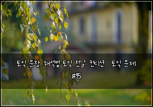 토익 문장 해석법 토익 전날 컨디션 : 토익 문제 #95