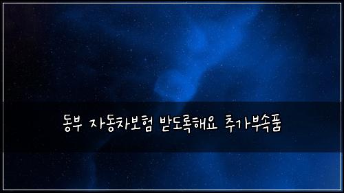 ๋๋ถ ์๋์ฐจ๋ณดํ ๋ฐ๋๋กํด์ ์ถ๊ฐ๋ถ์ํ