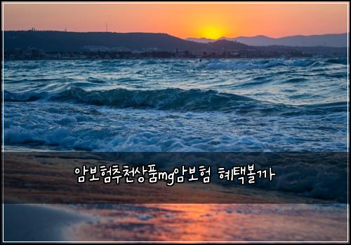 암보험추천상품mg암보험 혜택볼까