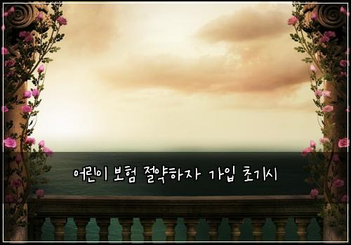 어린이 보험 절약하자  가입 초기시