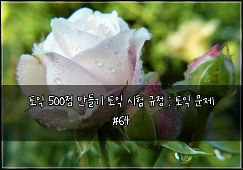 토익 500점 만들기 토익 시험 규정 : 토익 문제 #64