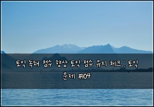 토익 독해 점수 향상 토익 점수 유지 체크 : 토익 문제 #104