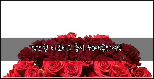 암보험 바로비교  출시 40대후반여성