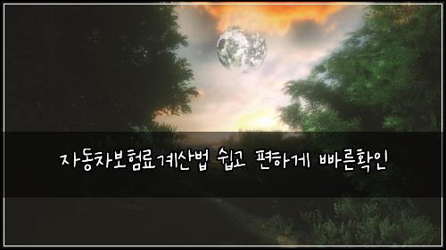 자동차보험료계산법 쉽고 편하게 빠른확인
