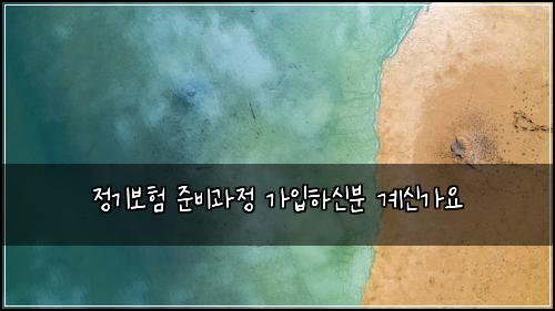정기보험 준비과정  가입하신분 계신가요