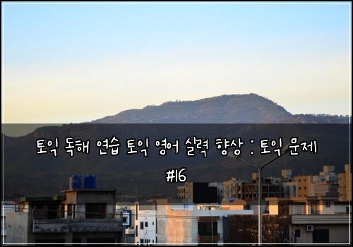 토익 독해 연습 토익 영어 실력 향상 : 토익 문제 #16