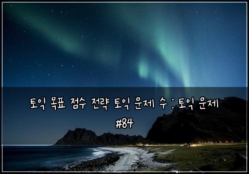 토익 목표 점수 전략 토익 문제 수 : 토익 문제 #84