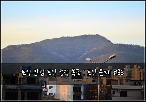 토익 만점 토익 성적 목표 : 토익 문제 #86
