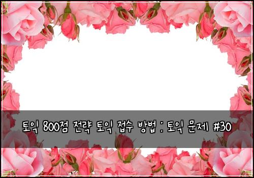 토익 800점 전략 토익 접수 방법 : 토익 문제 #30