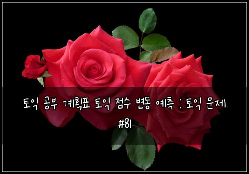 토익 공부 계획표 토익 점수 변동 예측 : 토익 문제 #81
