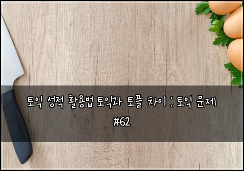 토익 성적 활용법 토익과 토플 차이 : 토익 문제 #62