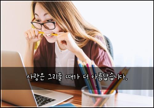 사랑은 그리울 때가 더 아름답습니다.