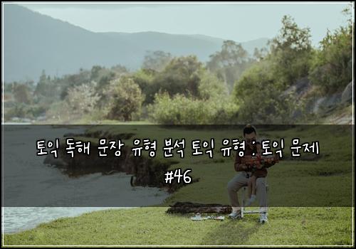 토익 독해 문장 유형 분석 토익 유형 : 토익 문제 #46