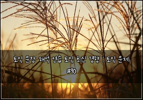 토익 문장 해석 연습 토익 최신 경향 : 토익 문제 #90