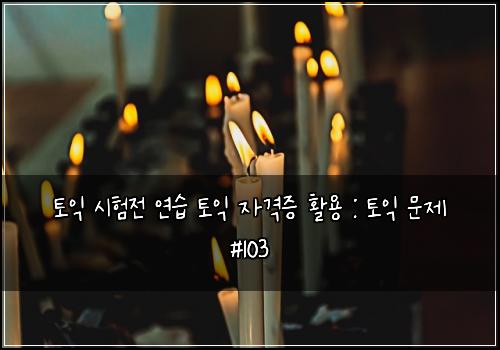 토익 시험전 연습 토익 자격증 활용 : 토익 문제 #103