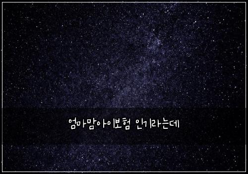 엄마맘아이보험 인기라는데 