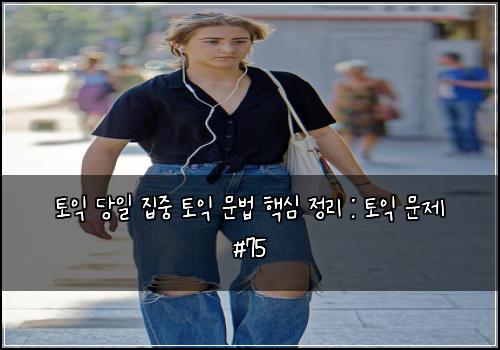토익 당일 집중 토익 문법 핵심 정리 : 토익 문제 #75