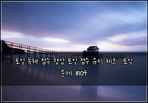 토익 독해 점수 향상 토익 점수 유지 체크 : 토익 문제 #104