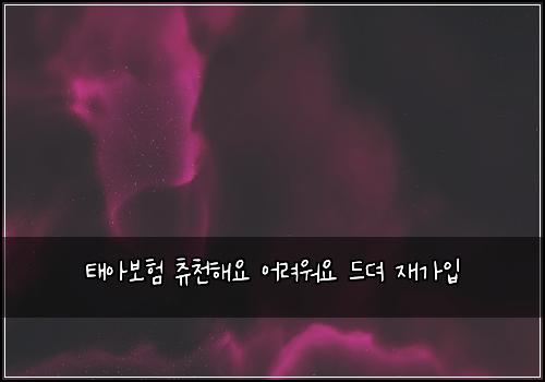 태아보험 츄천해요  어려워요 드뎌 재가입