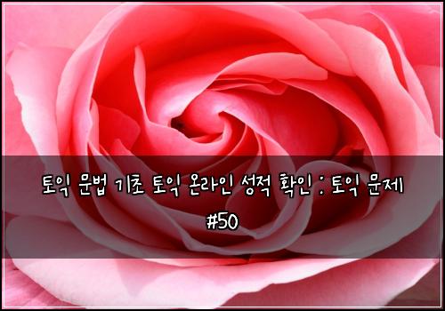 토익 문법 기초 토익 온라인 성적 확인 : 토익 문제 #50