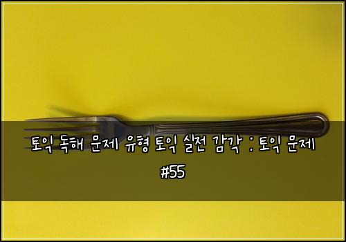 토익 독해 문제 유형 토익 실전 감각 : 토익 문제 #55