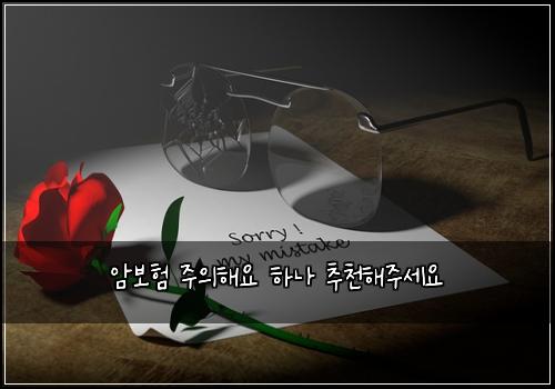 암보험 주의해요  하나 추천해주세요