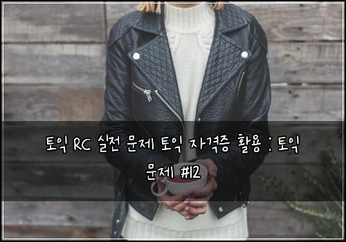 토익 RC 실전 문제 토익 자격증 활용 : 토익 문제 #12