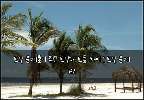 토익 문제풀이 루틴 토익과 토플 차이 : 토익 문제 #2