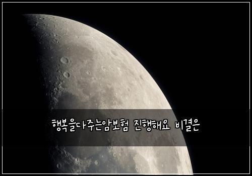 행복을다주는암보험 진행해요  비결은