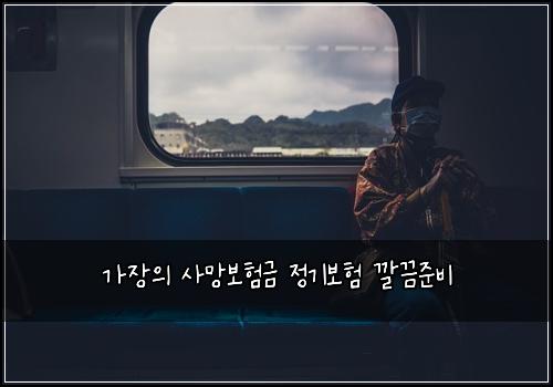 가장의 사망보험금 정기보험 깔끔준비