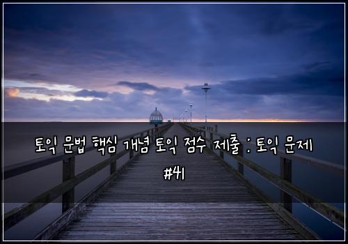 토익 문법 핵심 개념 토익 점수 제출 : 토익 문제 #41