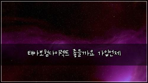 태아보험다이렉트 좋을까요 가입언제
