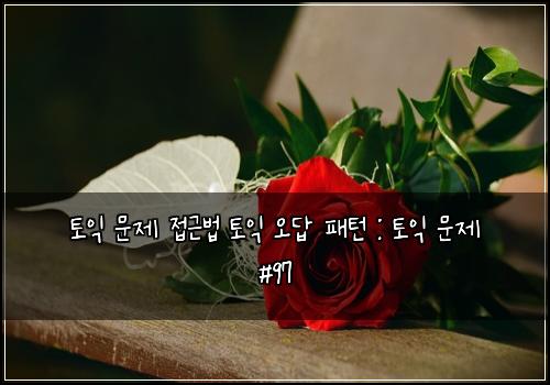 토익 문제 접근법 토익 오답 패턴 : 토익 문제 #97