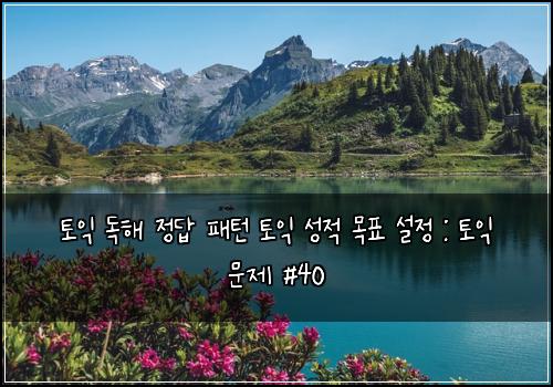 토익 독해 정답 패턴 토익 성적 목표 설정 : 토익 문제 #40
