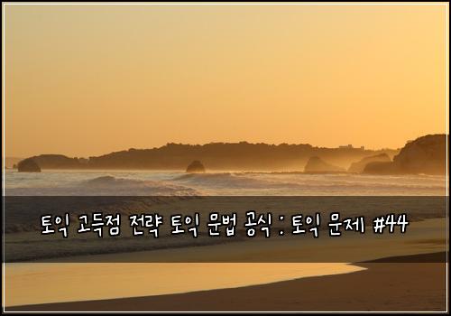 토익 고득점 전략 토익 문법 공식 : 토익 문제 #44